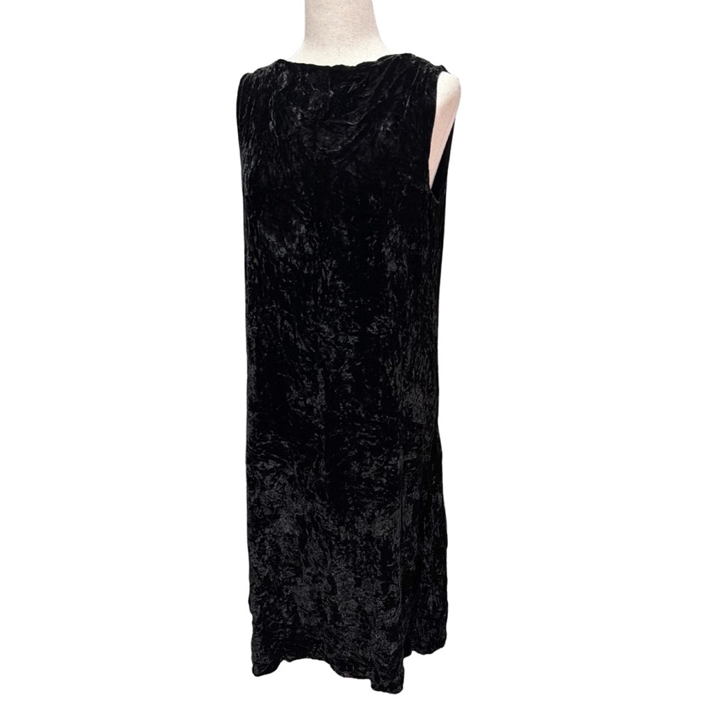 Eileen‎ Fisher Elegant Black Velvet Sleeveless Dress Sz Small